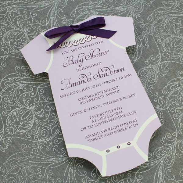 Baby Shower Invitation Template Girls Onsie Download Print