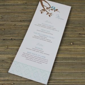 Menu Template - Love Birds in Tree