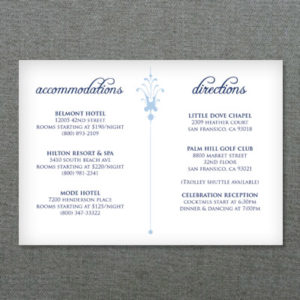 Deco Scroll Wedding Reception Card Template