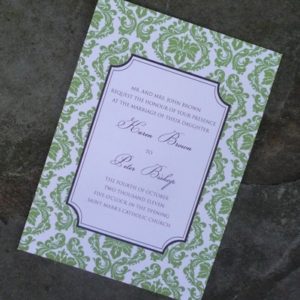 Invitation Template - A7 Damask with Elegant Frame