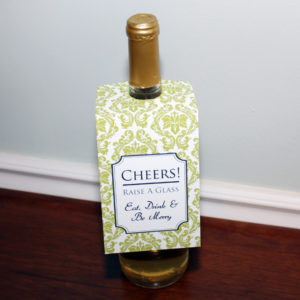 Damask Wine Bottle Tag Template