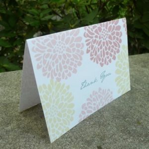 Thank You Note Card - Chrysanthemum Motif