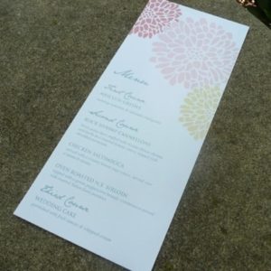 Reception Menu Template - Chrysanthemum Flowers