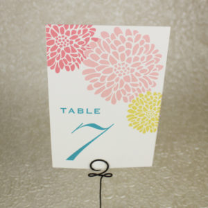 Table Number Template Chrysanthemum Design