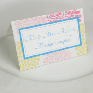 Wedding Place Card Template Chrysanthemum Design
