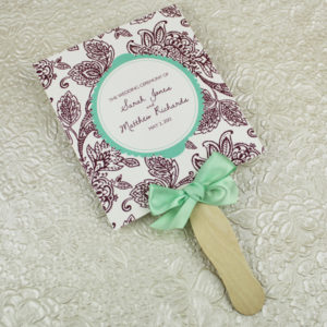 Wedding Program Paddle Fan Template - Matelasse Design