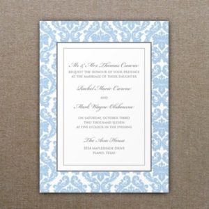 French Damask Wedding Invitation Template