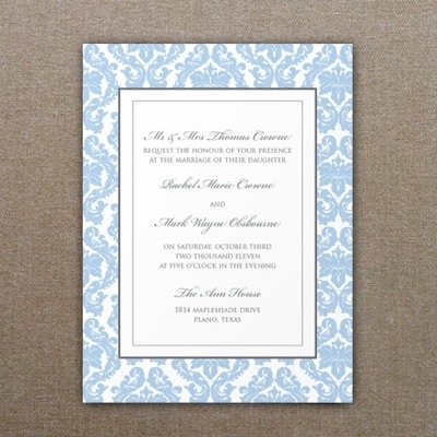 damask wedding invitation template