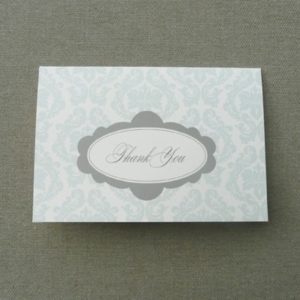 French Damask Wedding Thank You Card Template