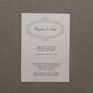 French Damask Wedding Reception Card Template