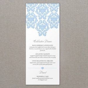 French Damask Wedding Menu Template