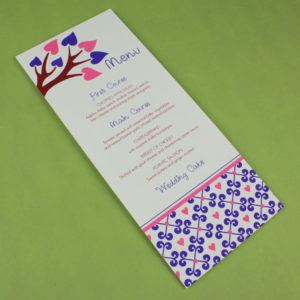 Spring Wedding Menu Template with Heart Tree