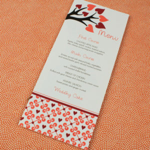 Fall Wedding Menu Template with Heart Tree