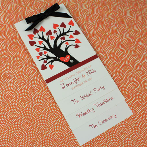 Fall Wedding Program Template With Heart Tree Download Print