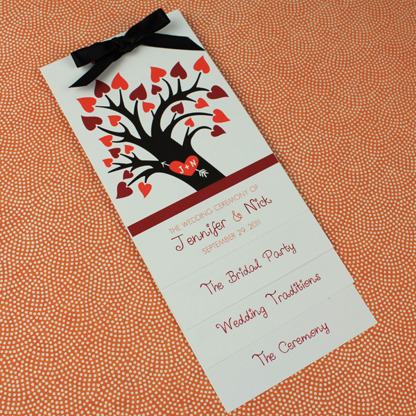 Fall Wedding Program Template With Heart Tree Download Print