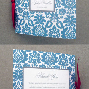 Wedding Program Template - 4-Page Rococo Square Booklet