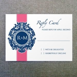 RSVP Template - Monogram Shield with Ribbon Accent