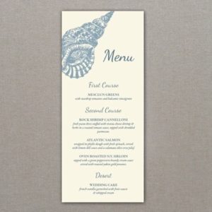 Menu Template - Sea Shell Design