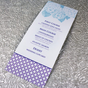 Hydrangea Wedding Menu Template