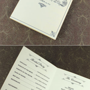 4-Page Wedding Program Template with Vintage Typography