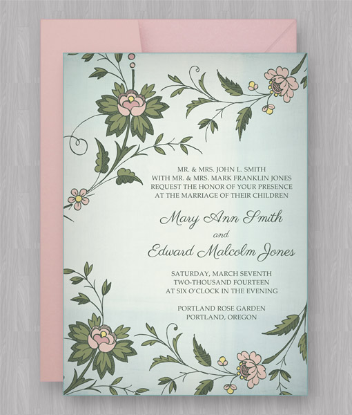 Watercolor Flowers Invitation Template | Download & Print