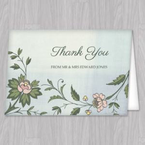 Watercolor Flowers Thank You Card Template