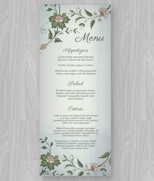 Watercolor Flowers Menu Template Download Print