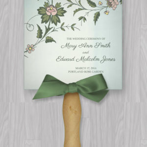 Watercolor Flowers Fan Program Template