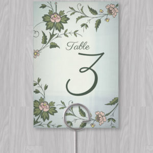 Watercolor Flowers Table Number Template