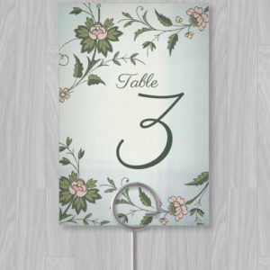 Watercolor Flowers Table Number Template