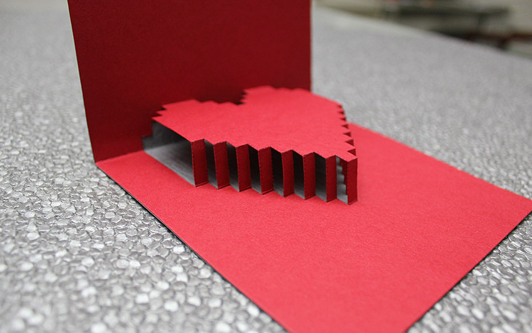 3D Heart Valentine's Card - Free Template