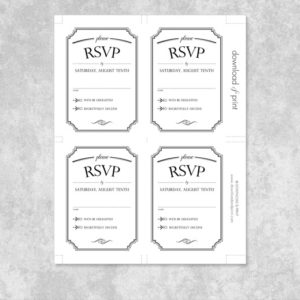 vintage wedding type rsvp card template download print electronic wedding rsvp