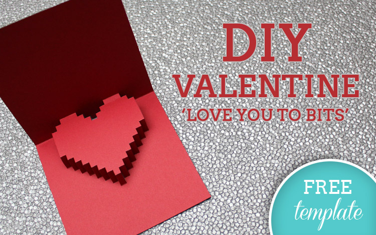 3D Heart Valentine's Card - Free Template