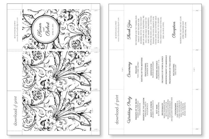 Wedding Program Template Download from www.downloadandprint.com