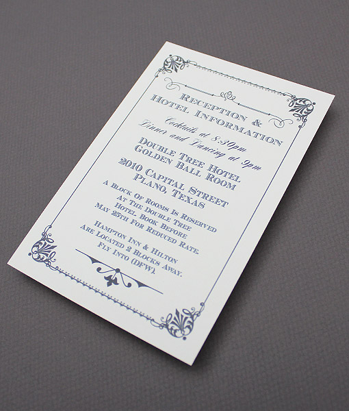 Ornate Vintage Type Wedding Enclosure Card Download & Print