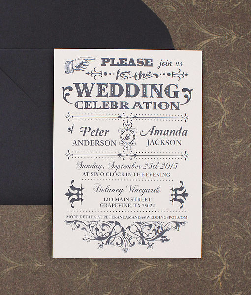 Old Fashioned Typography Wedding Invitation | Download & Print