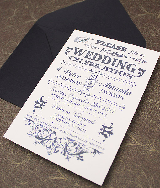 Old Fashioned Typography Wedding Invitation | Download & Print