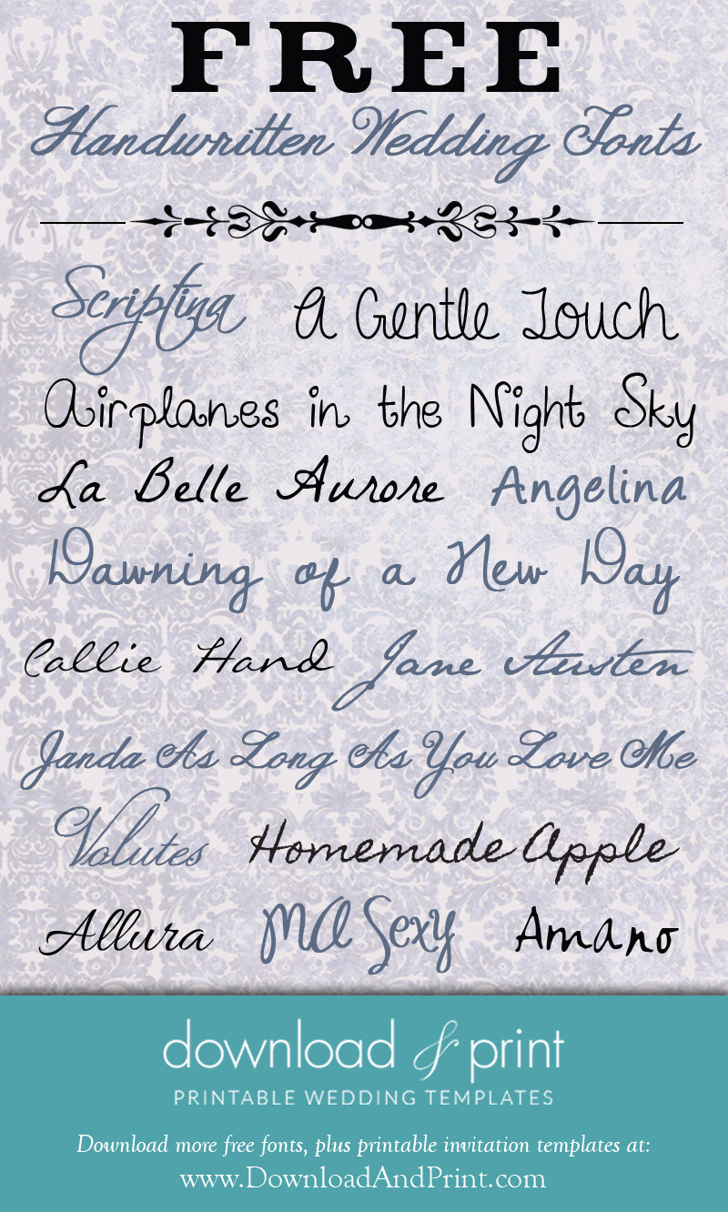 Free handwritten wedding fonts | Download & Print