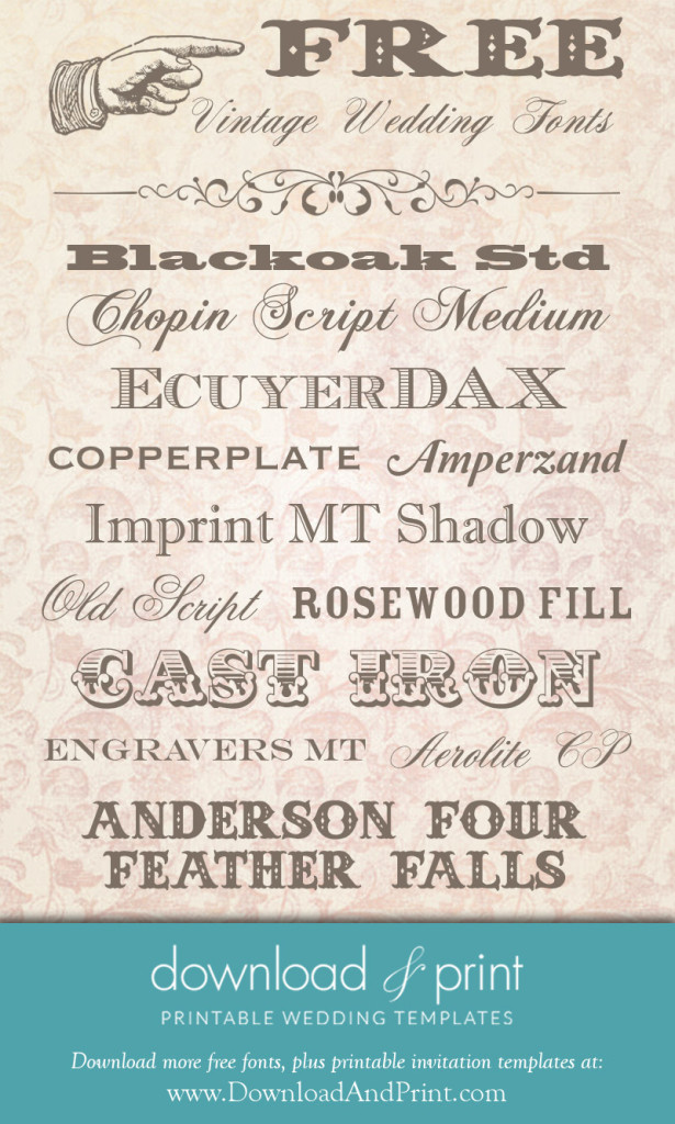 Free vintage wedding fonts | Download & Print