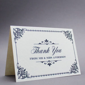 Ornate Vintage Wedding Thank You Card template | Download & Print