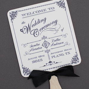 Ornate Vintage Wedding Paddle Fan Program template | Download & Print