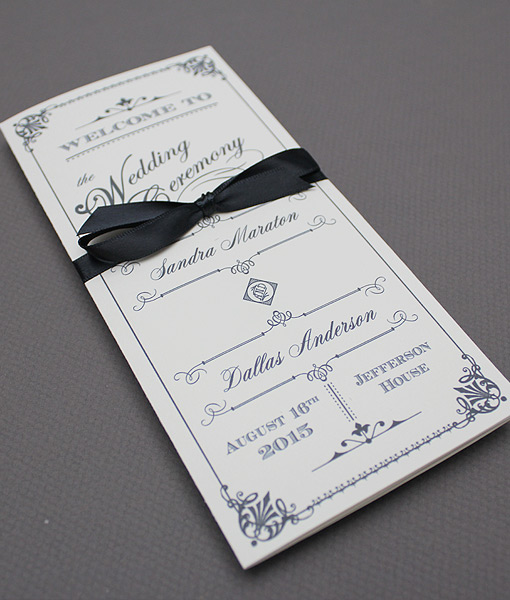 ornate vintage type tri fold program download amp print tri fold program