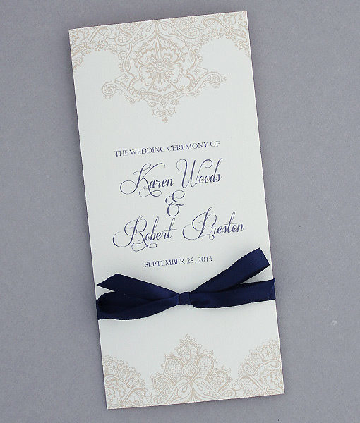 Pearls And Lace Trifold Wedding Program Download Print