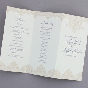 Pearls And Lace Trifold Wedding Program Download Print
