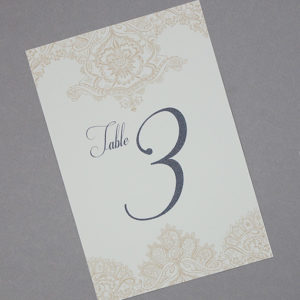 DIY Pearls & Lace wedding table number template from Download & Print