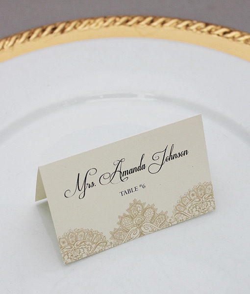 Pearls Lace Place Cards Template Download Print
