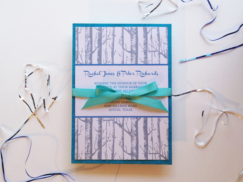 winter birch trees wedding invitation template from Download & Print