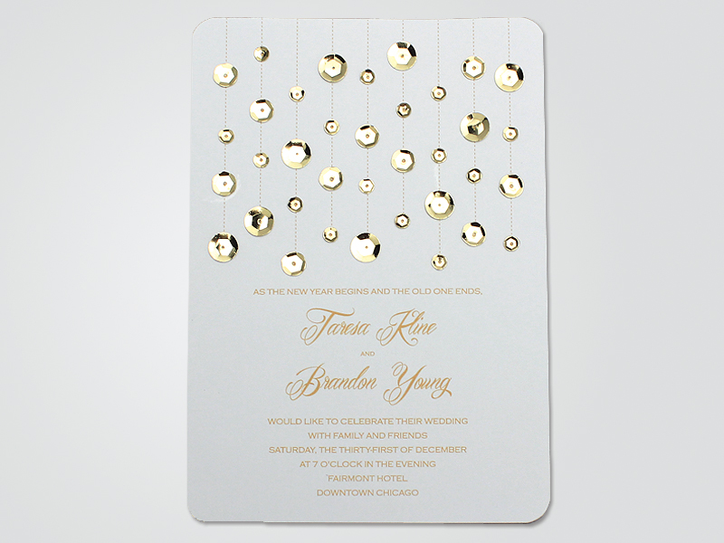 DIY gold glam wedding invitation from Download & Print