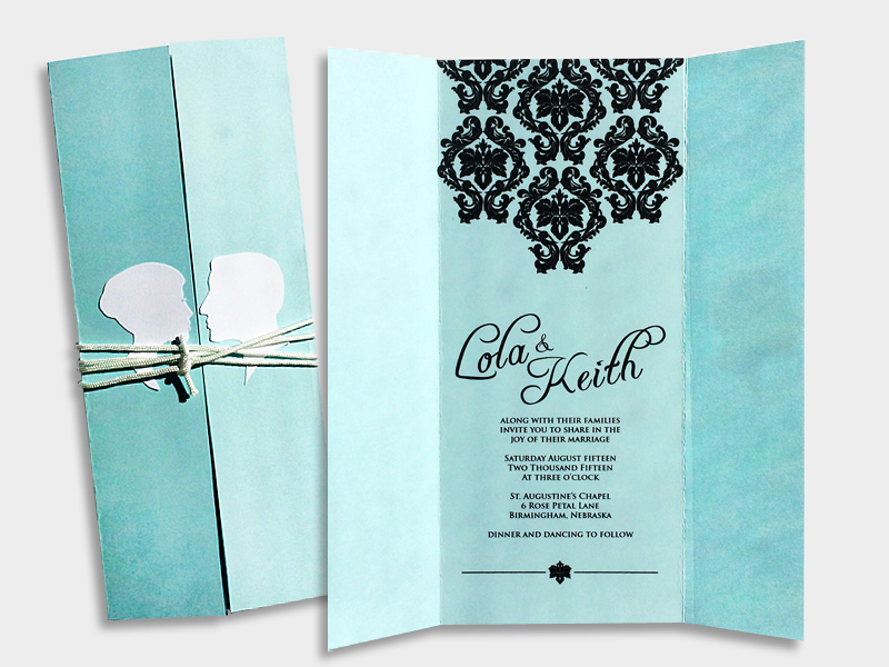 French damask wedding invitation from Download & Print
