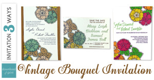 DIY Vintage Floral Bouquet Wedding Invitation | Download & Print